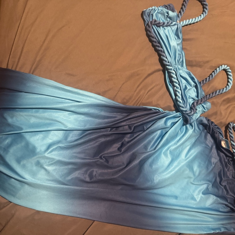 Blue Ombre Dress with Rope Straps